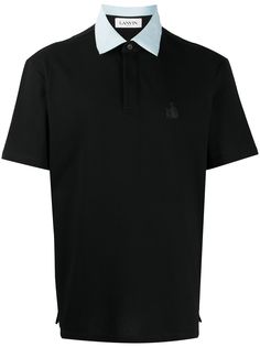 LANVIN рубашка-поло с контрастным воротником