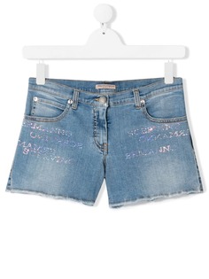 Ermanno Scervino Junior джинсовые шорты с необработанными краями