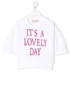 Alberta Ferretti Kids толстовка Lovely Day с воротником в рубчик