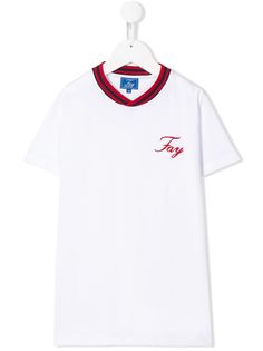 Fay Kids футболка с короткими рукавами и вышитым логотипом