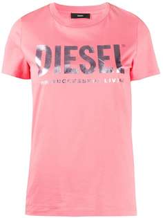 Diesel футболка с логотипом металлик