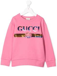 Gucci Kids толстовка с логотипом из пайеток