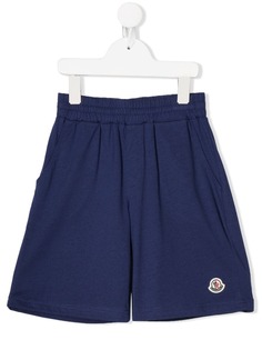 Moncler Kids шорты с нашивкой-логотипом