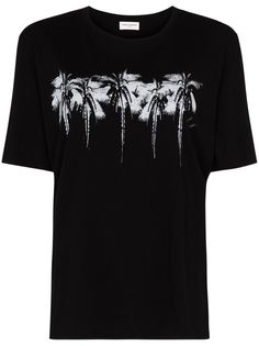 Saint Laurent футболка Palm Tree с логотипом