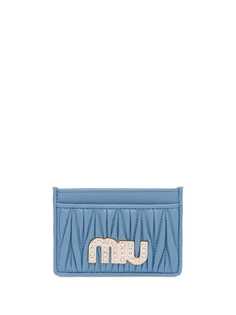 Miu Miu стеганый картхолдер Miu Crystal