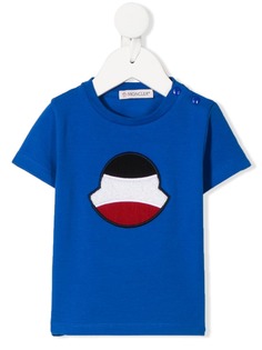 Moncler Kids футболка с вышитым логотипом
