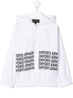 Emporio Armani Kids пуховик с капюшоном и логотипом