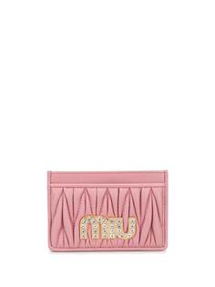 Miu Miu картхолдер с декорированным логотипом