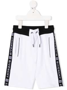 Givenchy Kids шорты с эластичным поясом и логотипами на лампасах