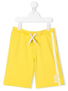 Karl Lagerfeld Kids шорты с поясом на шнурке и лампасами
