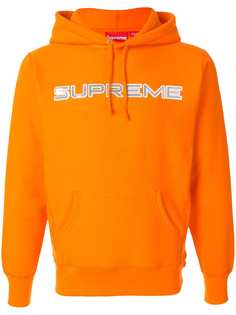 Supreme толстовка с капюшоном и вышитым логотипом
