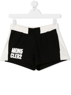 Moncler Kids двухцветные шорты с логотипом