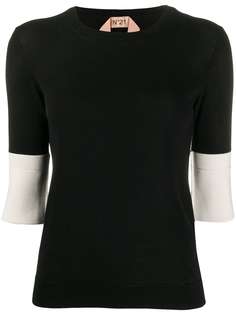 Nº21 трикотажный топ с контрастными манжетами