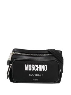 Moschino поясная сумка на молнии с логотипом