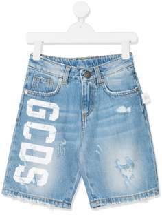 Gcds Kids джинсовые шорты с логотипом