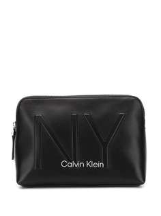 Calvin Klein косметичка на молнии с логотипом