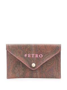 Etro клатч с принтом пейсли и логотипом