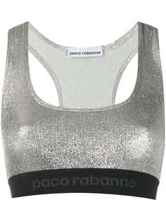 Paco Rabanne спортивный бюстгальтер с логотипом