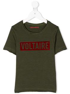 Zadig & Voltaire Kids полосатая футболка с логотипом