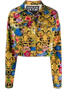 Versace Jeans Couture джинсовая куртка с принтом Tropical Baroque