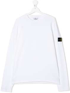 Stone Island Junior топ с длинными рукавами и круглым вырезом