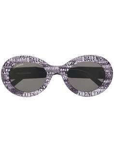 Balenciaga Eyewear солнцезащитные очки в круглой оправе с принтом