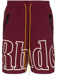 Rhude спортивные шорты с логотипом