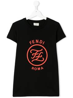 Fendi Kids футболка с принтом Karligraphy
