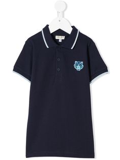 Kenzo Kids рубашка-поло с нашивкой Tiger