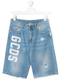 Gcds Kids джинсовые шорты с логотипом
