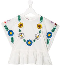 Stella McCartney Kids блузка с цветочной вышивкой