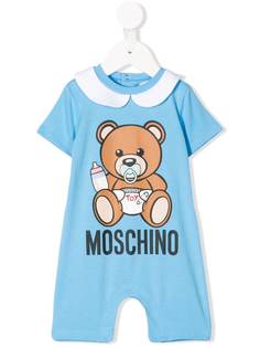 Moschino Kids ромпер с воротником Питер Пэн и логотипом