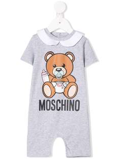 Moschino Kids ромпер Teddy Bear с короткими рукавами и логотипом
