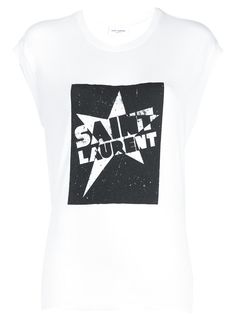 Saint Laurent топ с принтом