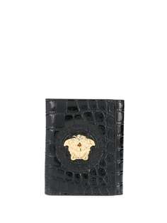 Versace кошелек с декором Medusa и тиснением под кожу крокодила