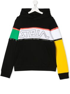 Stella McCartney Kids худи в стиле колор-блок с логотипом