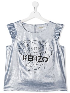 Kenzo Kids топ с эффектом металлик