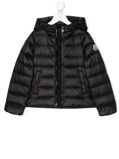 Moncler Enfant пуховик с нашивкой-логотипом