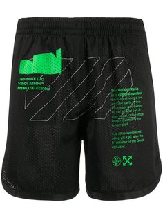 Off-White arch shapes mesh shorts