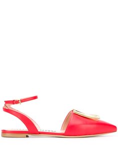 Moschino logo plaque flat pumps