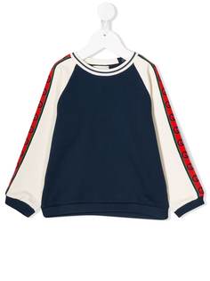 Gucci Kids толстовка контрастными полосками и узором Interlocking G