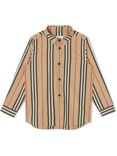 Burberry Kids поплиновая рубашка в полоску Icon Stripe