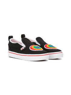 Vans Kids fluffy rainbow heart toe trainers