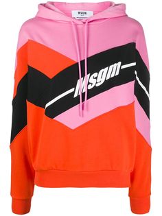 MSGM толстовка в стиле колор-блок с капюшоном