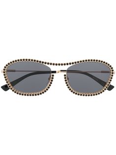 Moschino Eyewear солнцезащитные очки в круглой оправе с заклепками