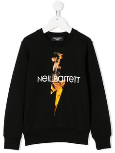 Neil Barrett Kids свитер с круглым вырезом и логотипом