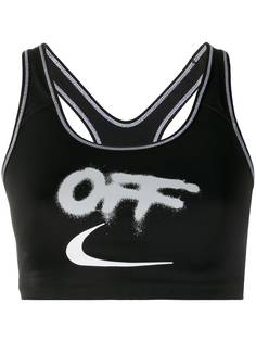 Off-White спортивный бюстгальтер с логотипом из коллаборации с Nike