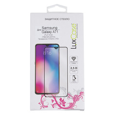 Защитное стекло для экрана LuxCase для Samsung Galaxy A71 прозрачная, 1 шт, черный [78316] Noname