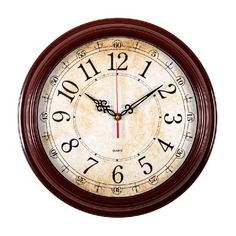 Настенные часы Бюрократ WallC-R77P, аналоговые, коричневый