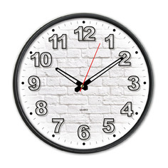 Настенные часы Бюрократ WallC-R71P, аналоговые, черный